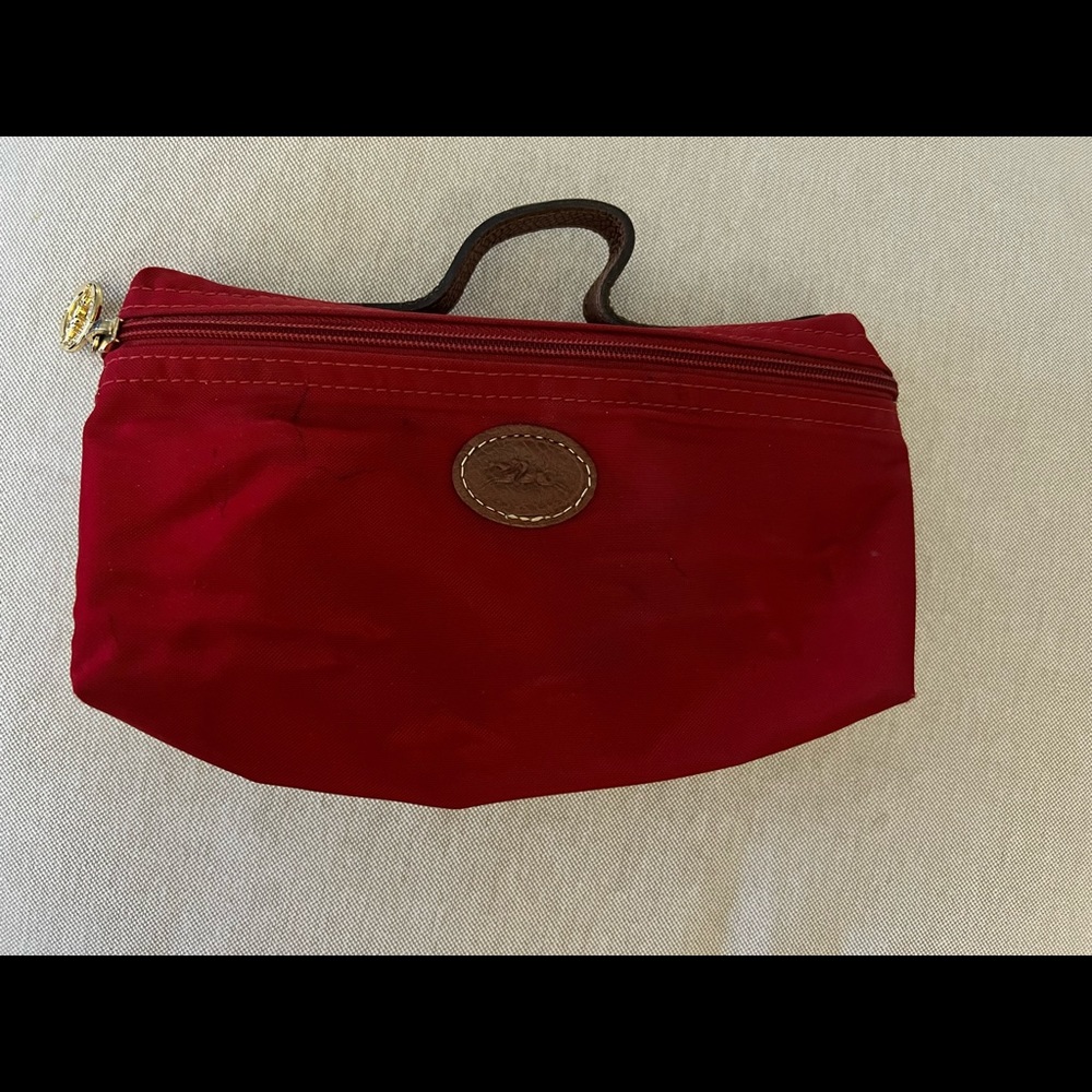 Longchamp Nylon Red Cosmetics Case